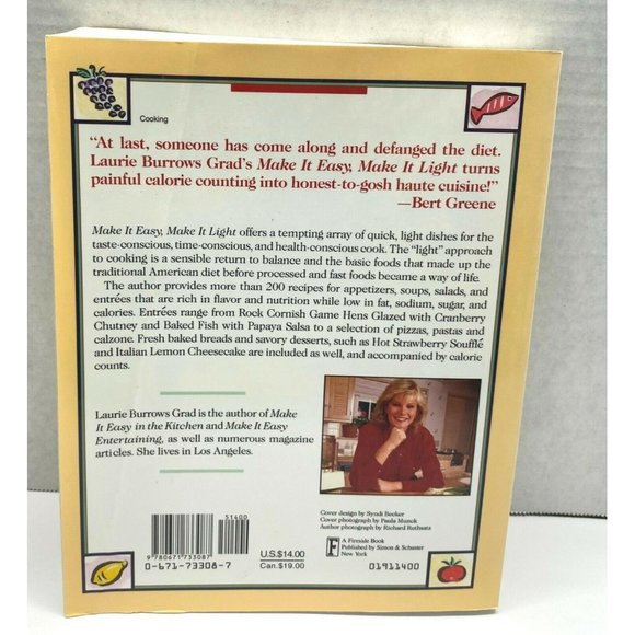 Make it Easy Make it Light Cookbook by Laurie Burrows Grad 1987 200+ Recipes - Picture 4 of 11